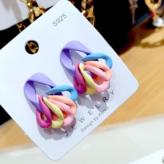 Candy Color Acrylic Earrings - Orchid Unique