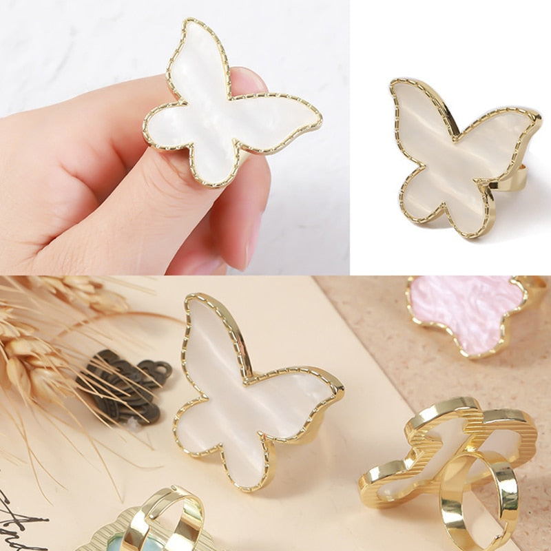 Resin Stone nail art Finger Ring - Orchid Unique