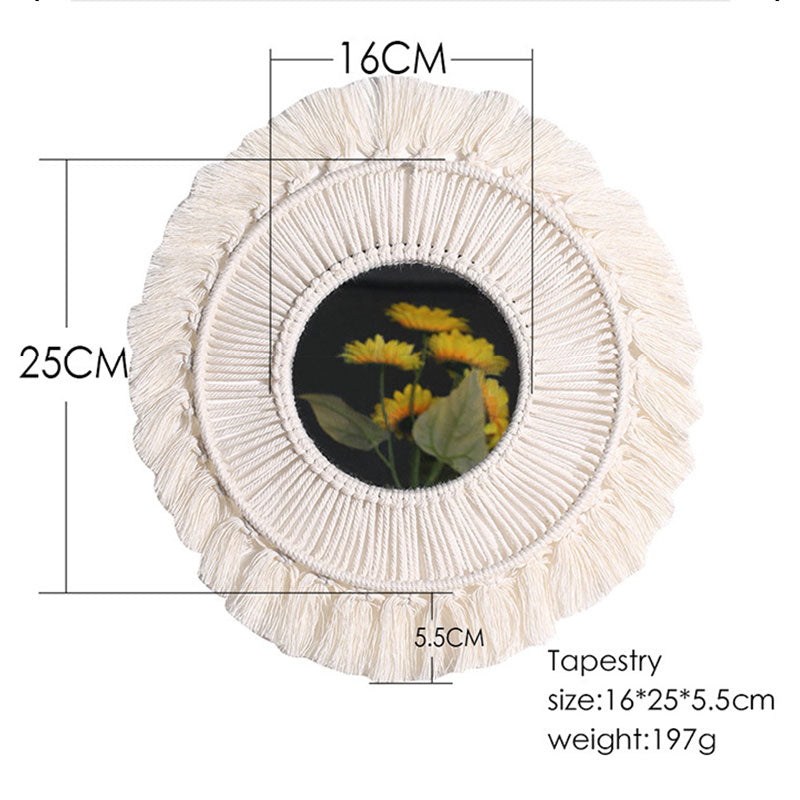 Boho Macrame Wall Hanging Mirror - Orchid Unique SPECIFICATIONS Shape: Round Model Number: Decorative mirror Brand Name: Non-metal deviss 2 / France-1 / France Boho Macrame Wall Hanging Mirror SPECIFICATIONS Shape: Round Model Number: Decorative mirror Brand Name: Non-metal deviss (Store description) 5 4 64567611 (Store description) 14:350686#2;200007763:201336342-14:201450482#1;200007763:201336342 2 / France-1 / France Orchid Decor