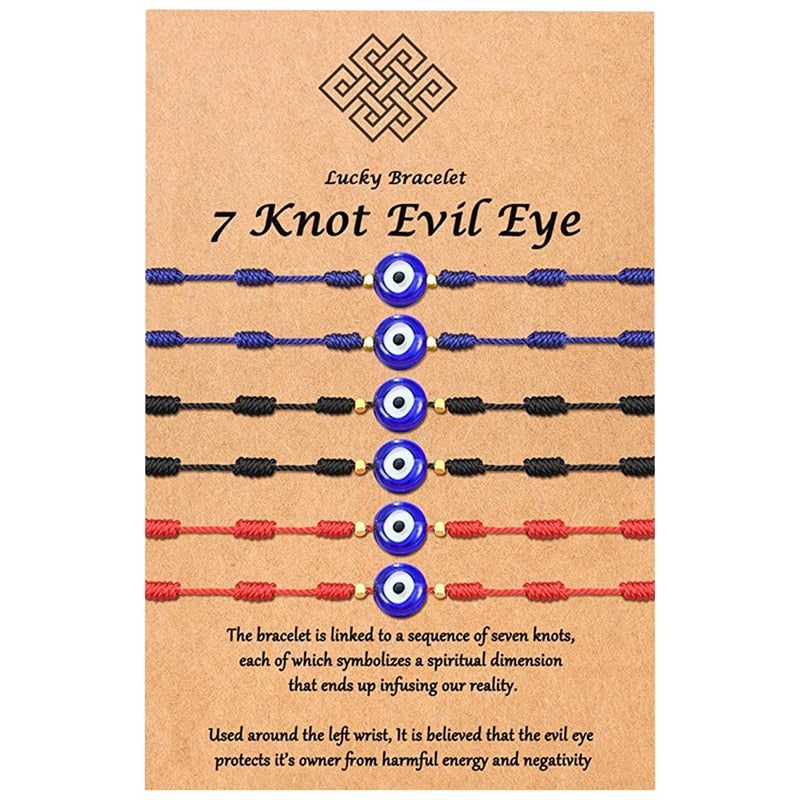 6Pcs Handmade Turkish Lucky Evil Eye Bracelets - Orchid Unique