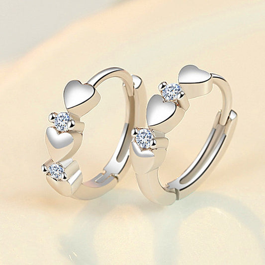 Dainty Small Hearts Hoop Earring - Orchid Unique