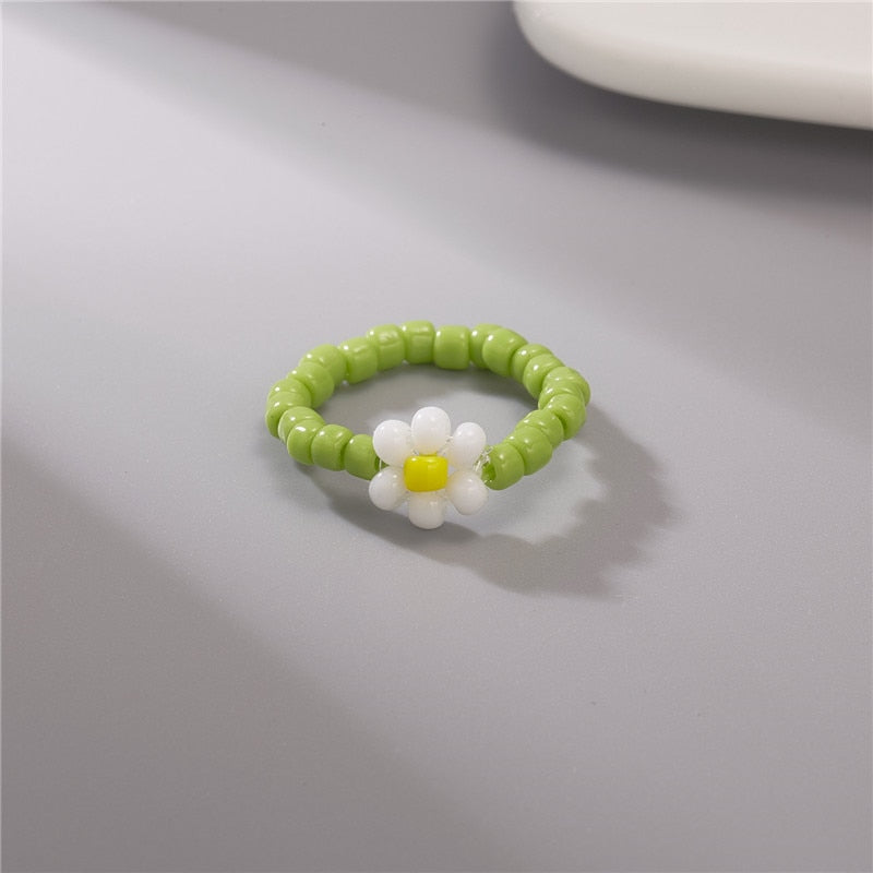 Colorful Bohemia Handmade Flower Ring - Orchid Unique