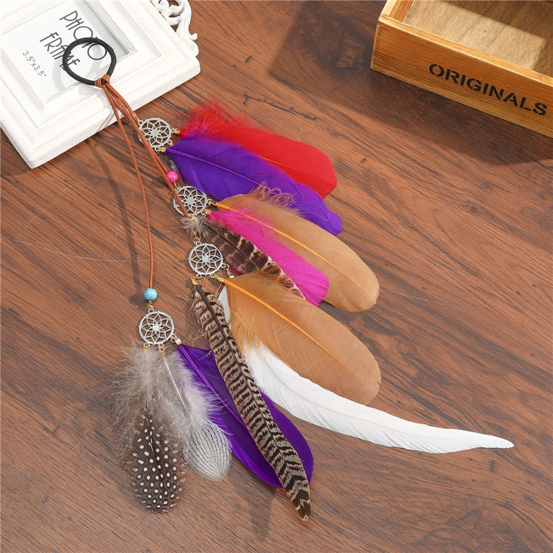 Bohemian Feather Headband - Orchid Unique