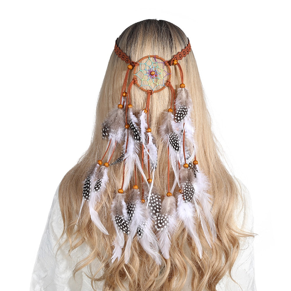 Festival Boho Feather Headband - Orchid Unique