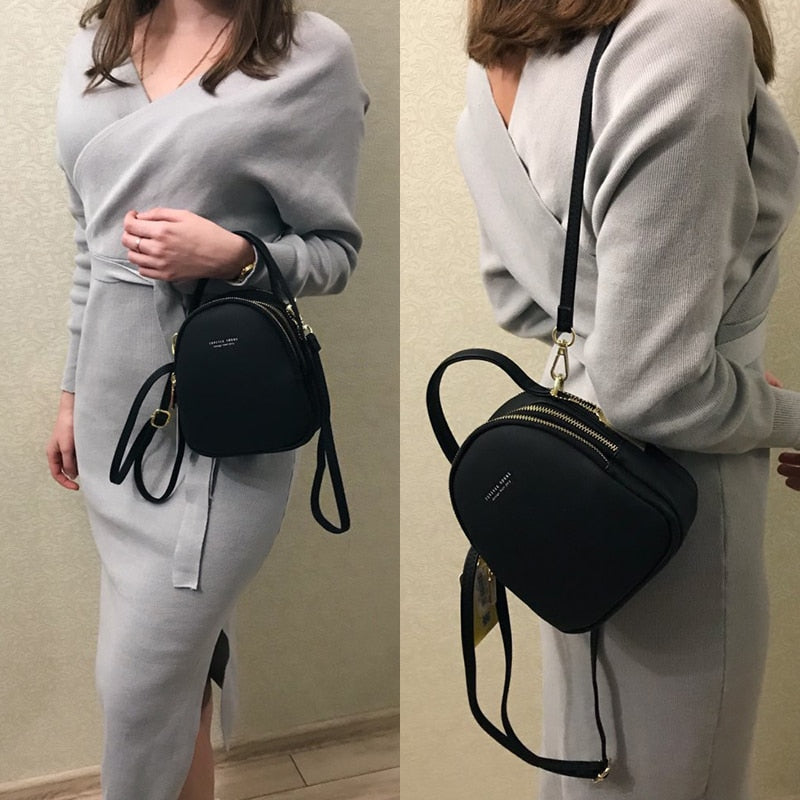Leather Mini Backpack Purse - Orchid Unique