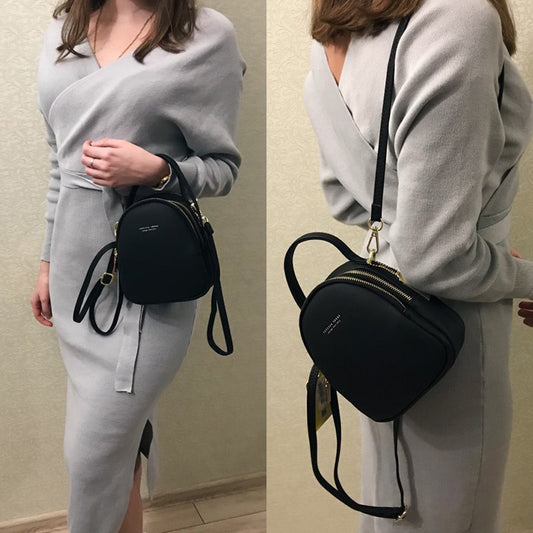 Leather Mini Backpack Purse - Orchid Unique