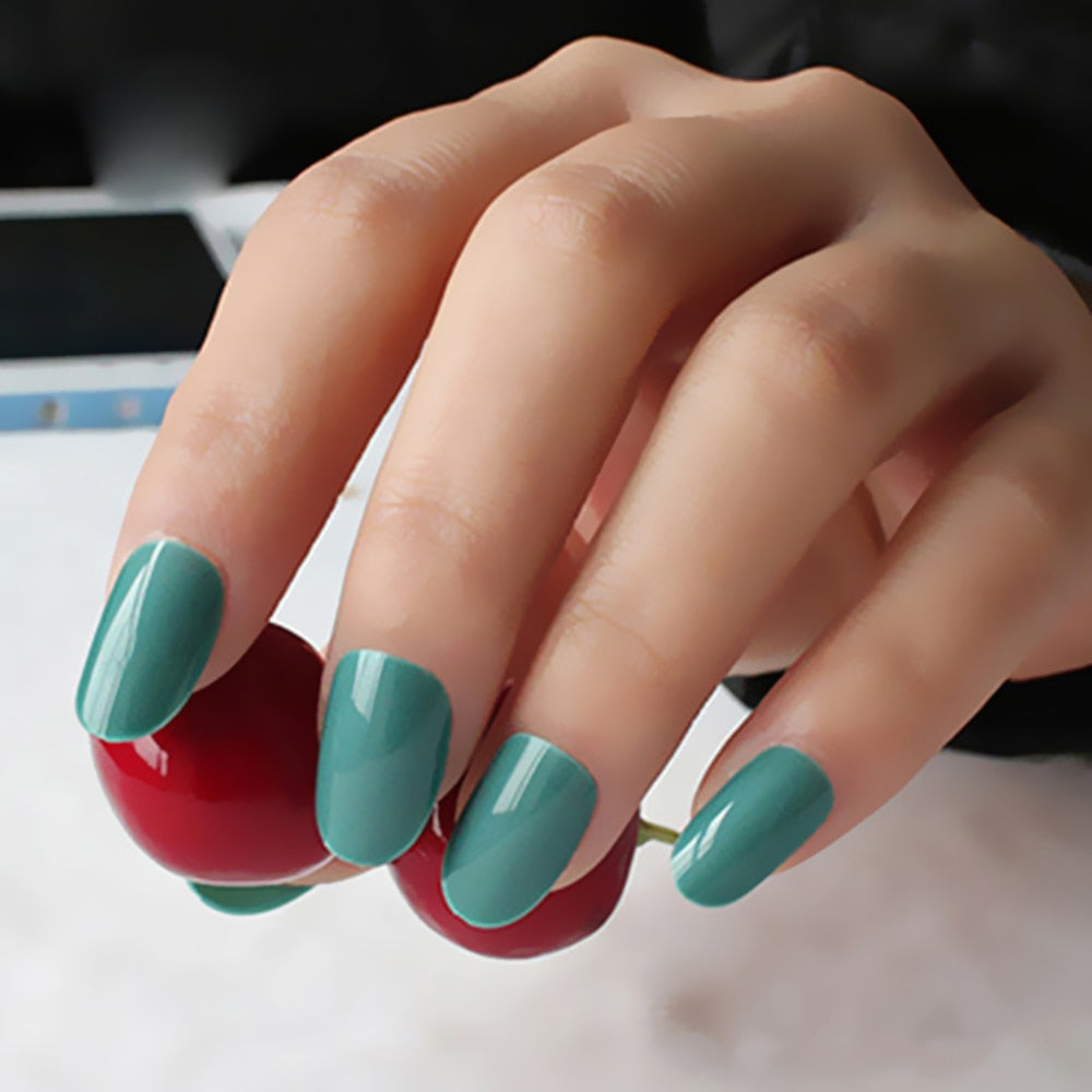 Shiny Short Fake Nails - Orchid Unique