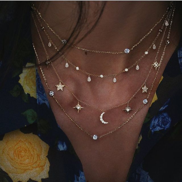 Crystal Stars Pendant Necklaces - Orchid Unique