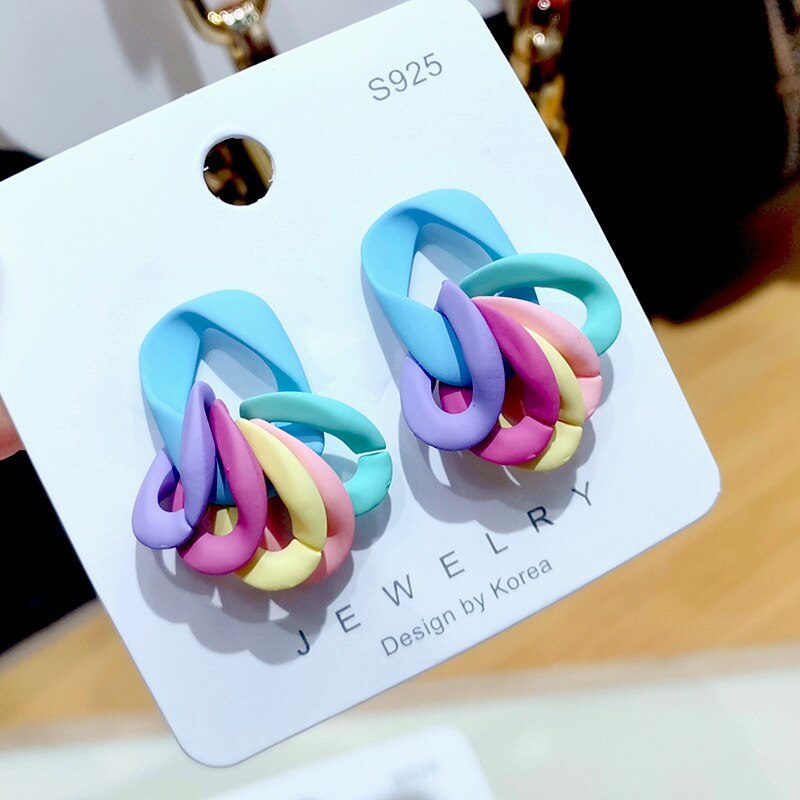 Candy Color Acrylic Earrings - Orchid Unique