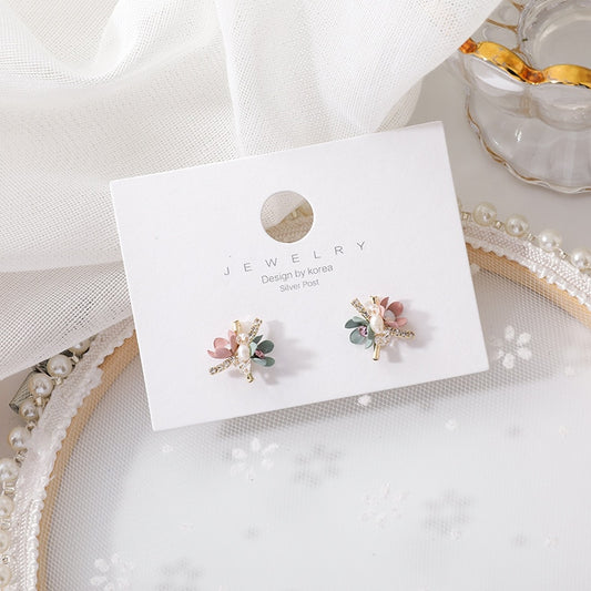 Handmade Colorful Flowers Stud Earring - Orchid Unique