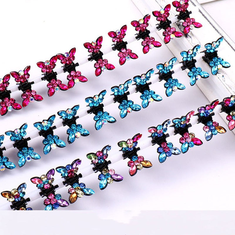 Cute Crystal Butterfly Hair Clips - Orchid Unique