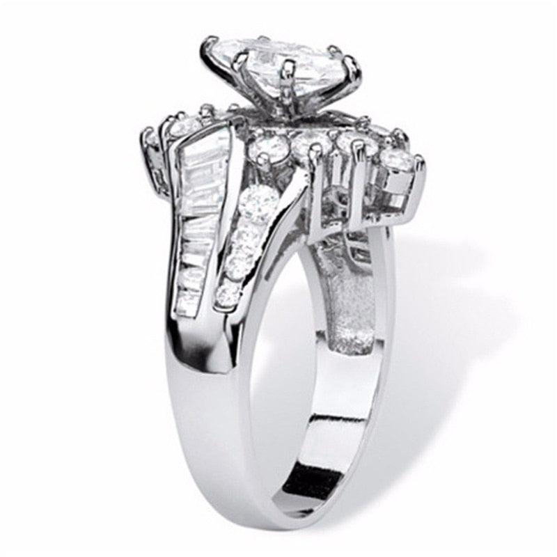 Luxury Oval White CZ Gold Ring - Orchid Unique