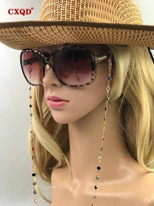 Colorful Crystal Bead Eyeglass Holder - Orchid Unique