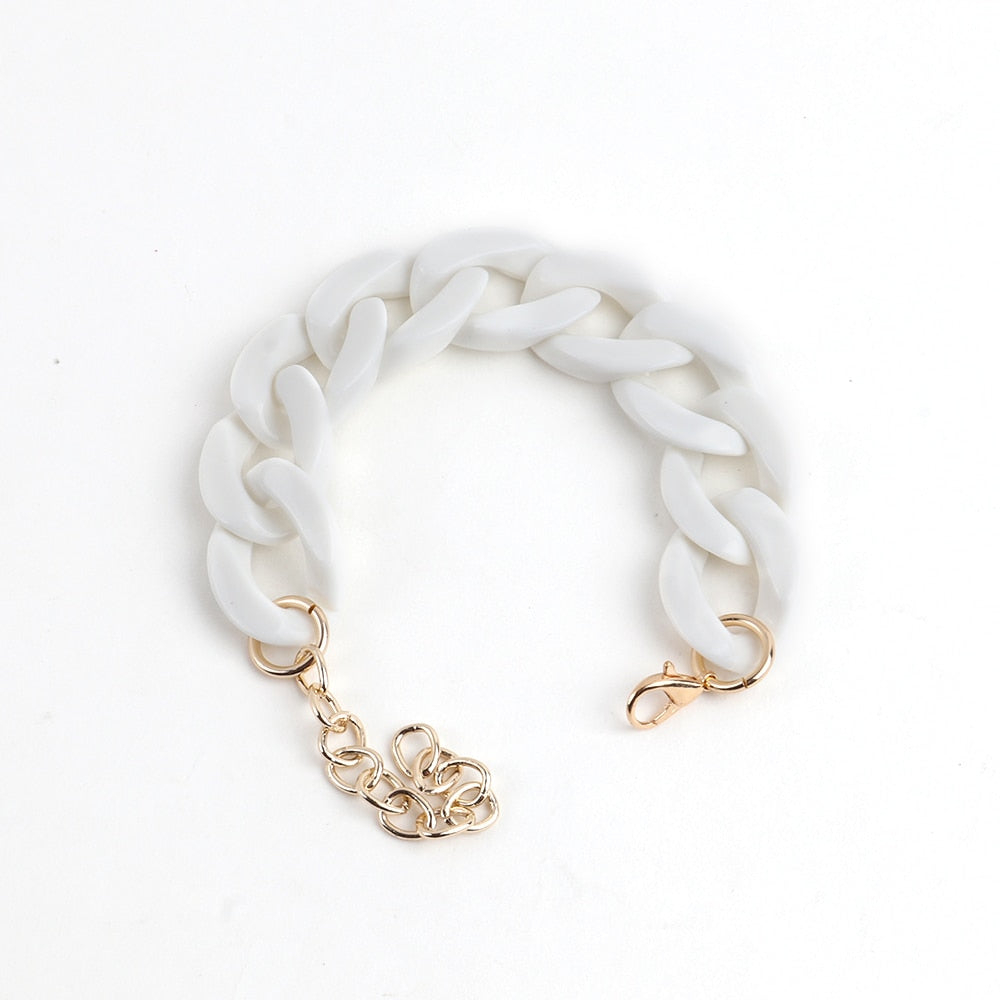 Colorful Acrylic Thick Chain Bracelets - Orchid Unique