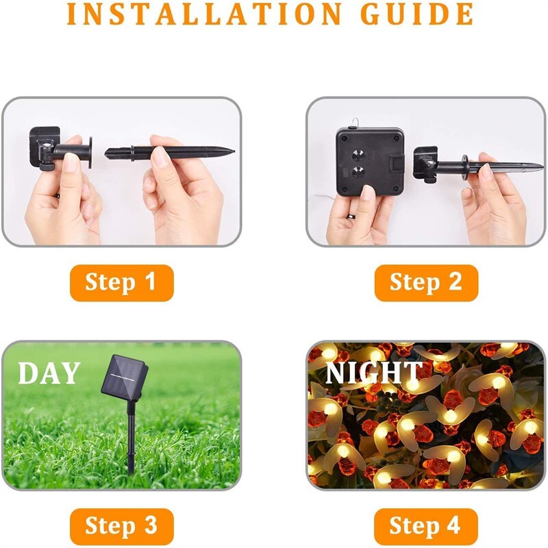 Solar String Lights Outdoor Waterproof - Orchid Unique