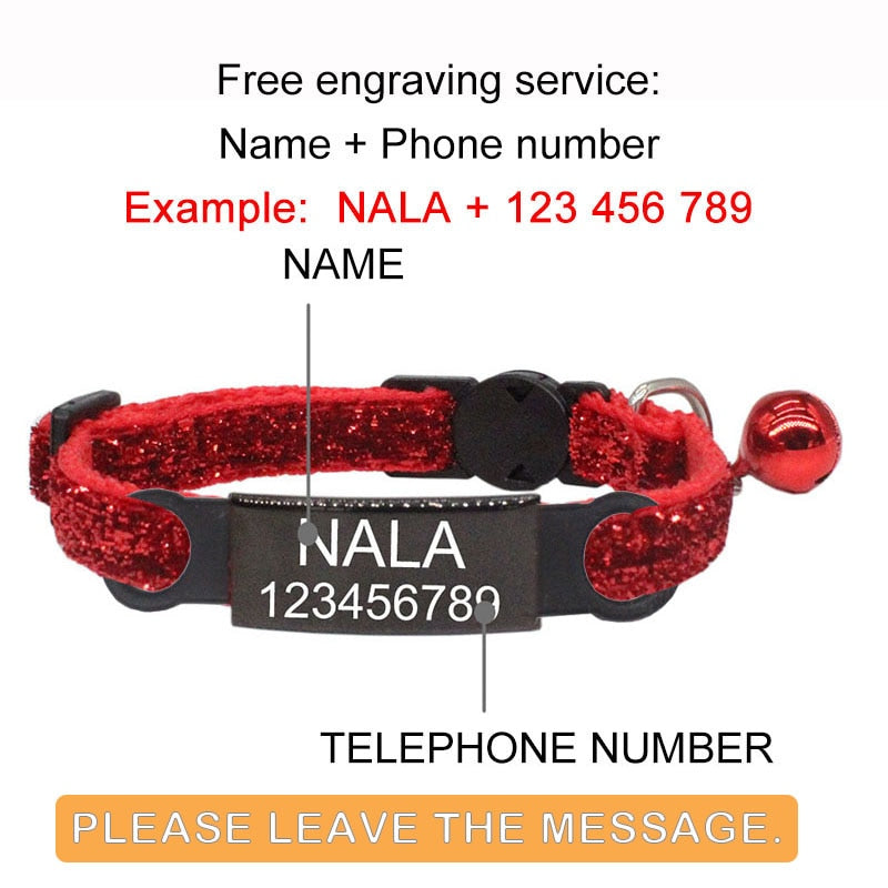 Personalized ID Tag Cat Collar Bell - Orchid Unique