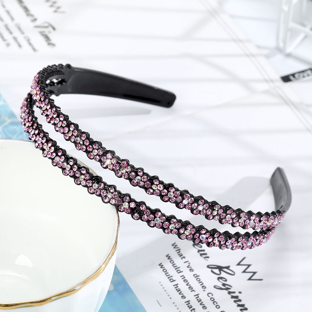 Hairbands Bezel Colorful Rhinestone - Orchid Unique