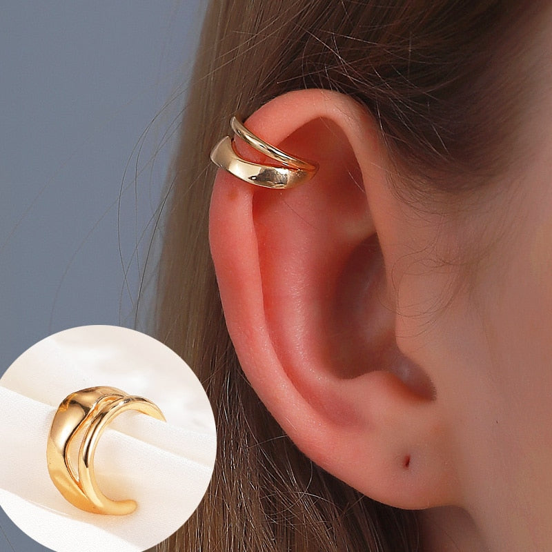 Punk Gold Metal Ear Cuff/Clip - Orchid Unique