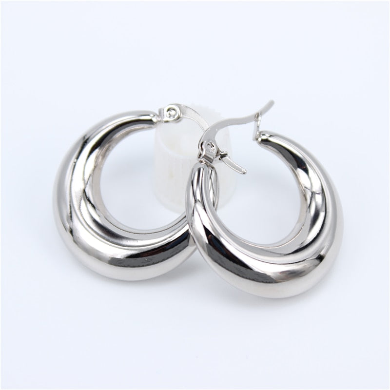 Smooth Exquisite Big Circle Hoop Earrings - Orchid Unique