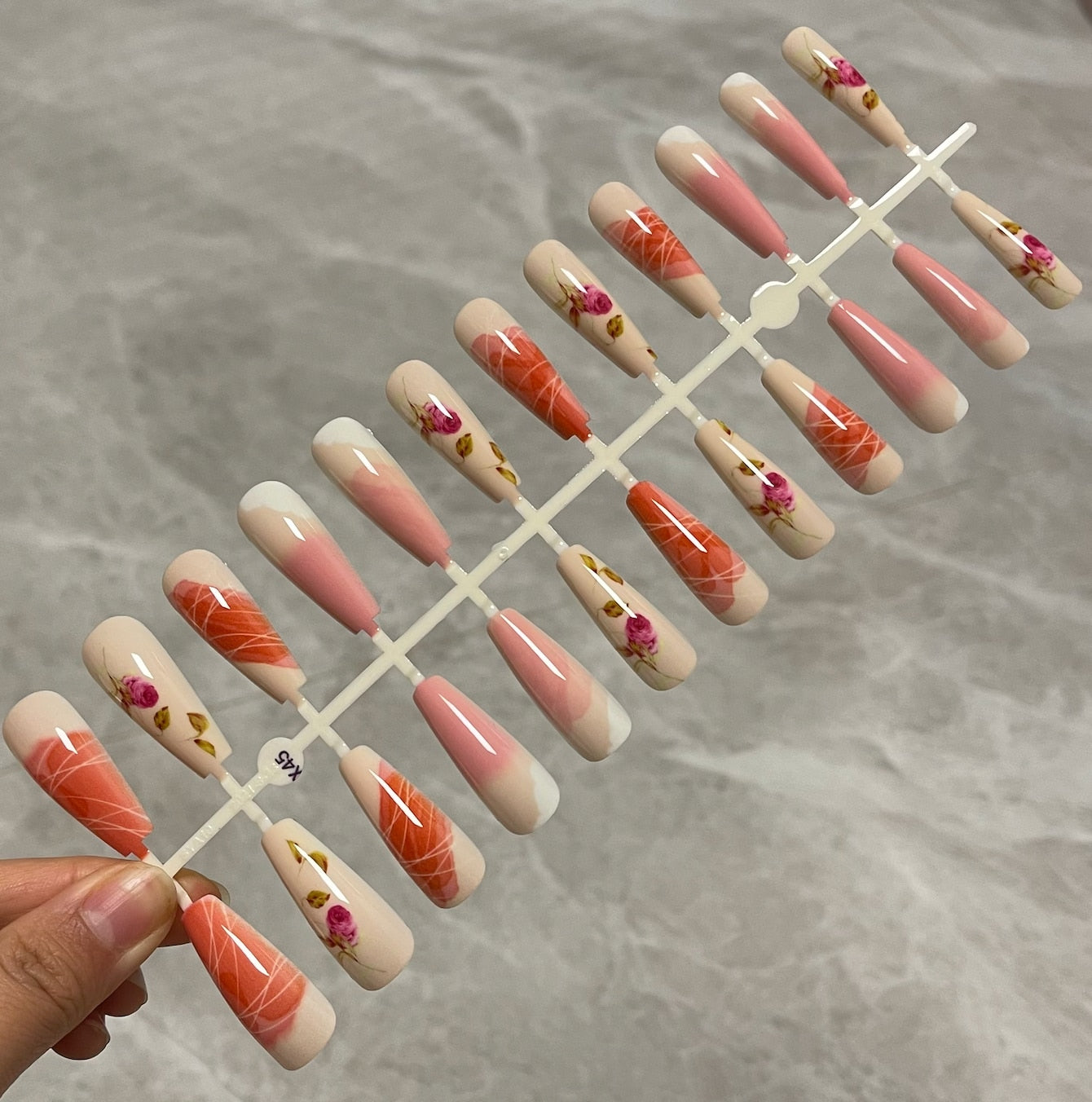 Long False Nails Tips - Orchid Unique