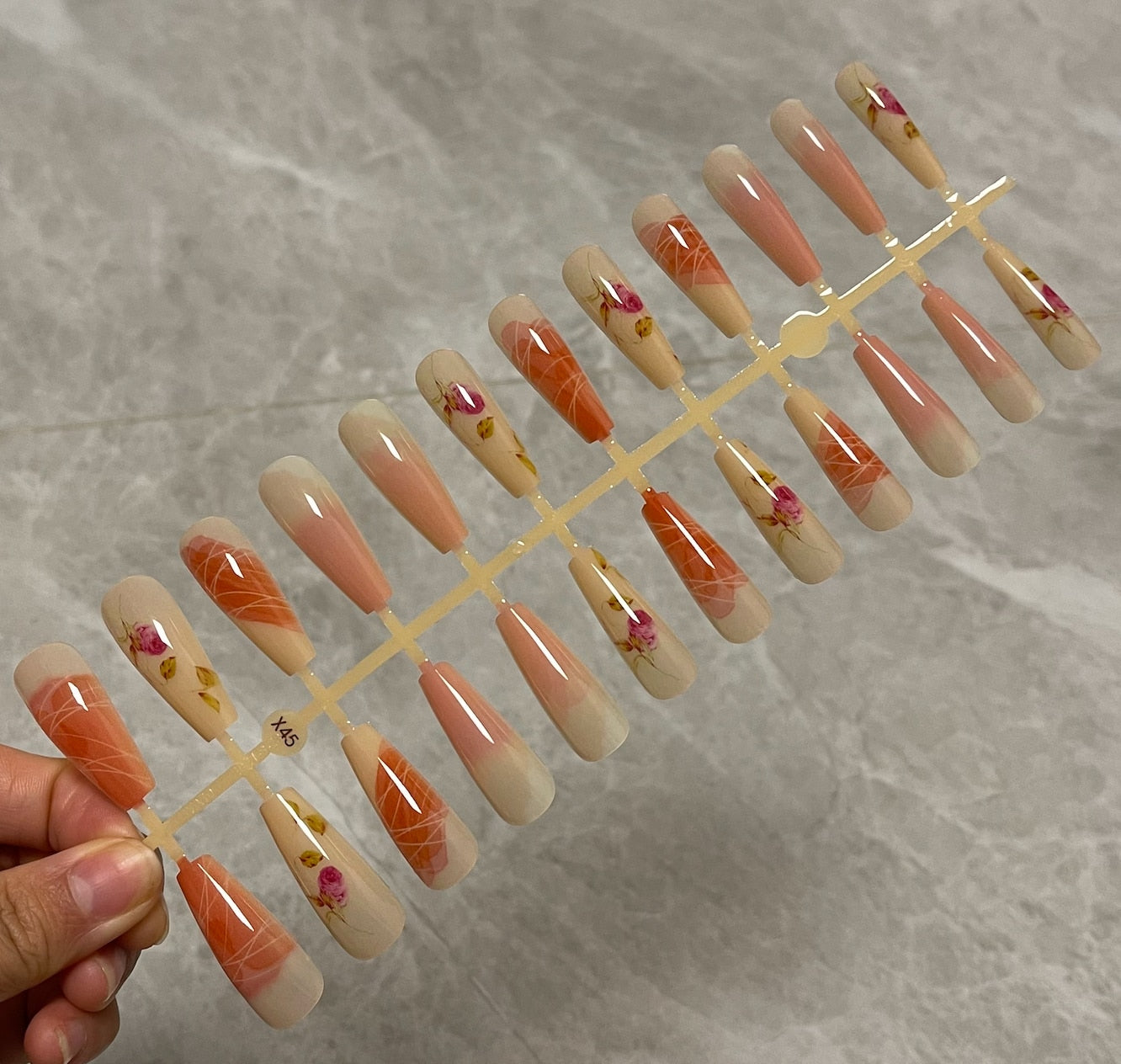 Long False Nails Tips - Orchid Unique