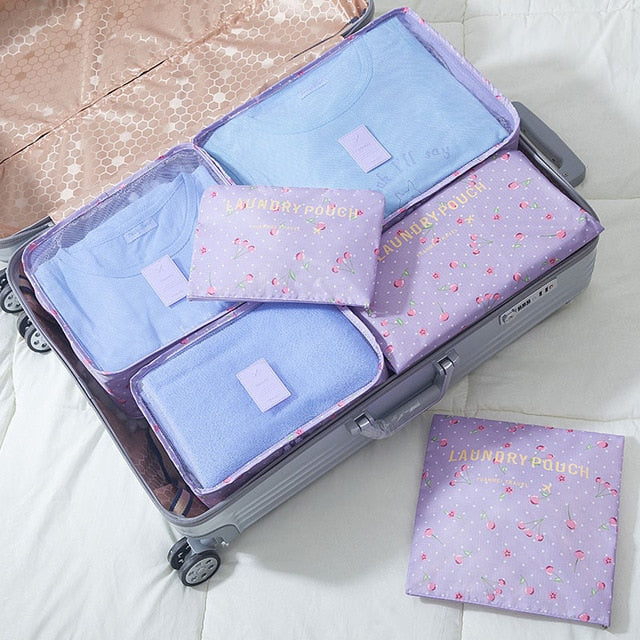 6Pcs set Organizer Travel Bags - Orchid Unique