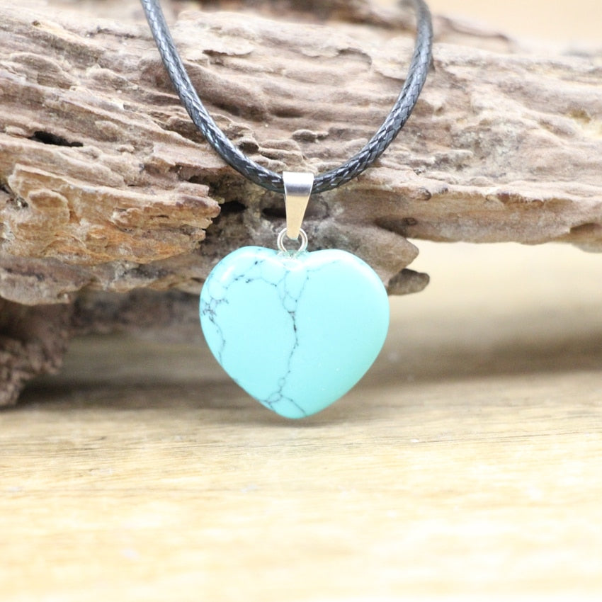 Natural Agates Quartz Heart Shape Pendant - Orchid Unique