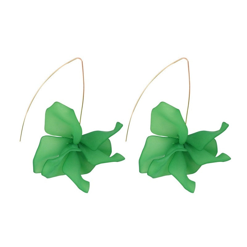 Multicolored Long Drop Earrings - Orchid Unique