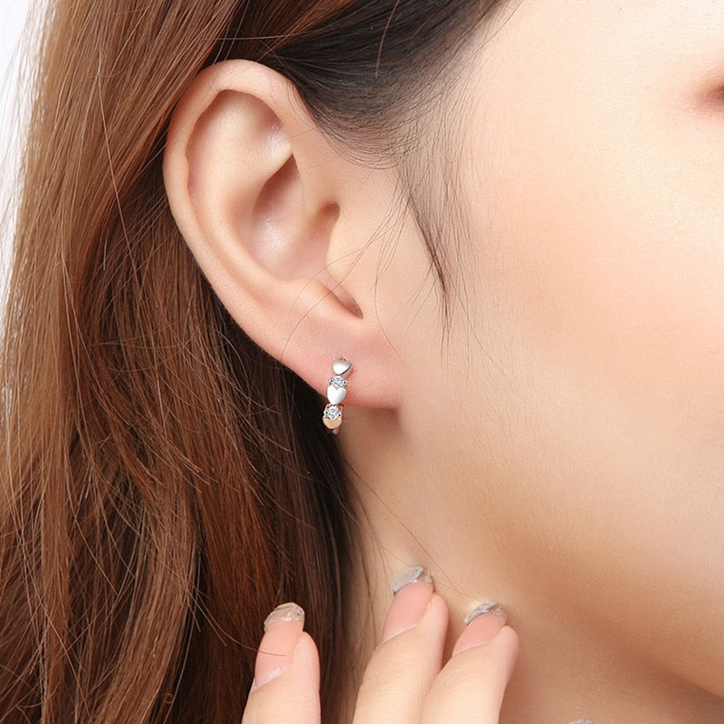 Dainty Small Hearts Hoop Earring - Orchid Unique