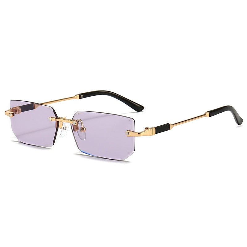 Rectangular Rimless Sunglasses - Orchid Unique