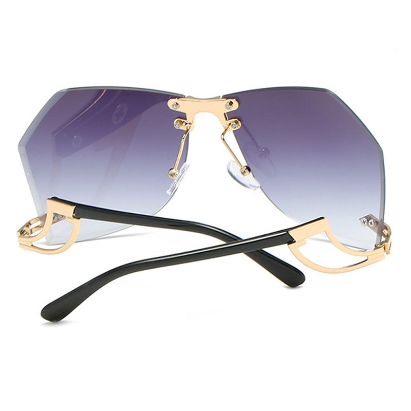 Irregular Rimless Sunglasses - Orchid Unique