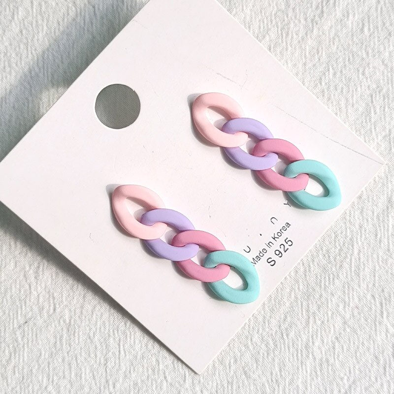 Candy Color Acrylic Earrings - Orchid Unique