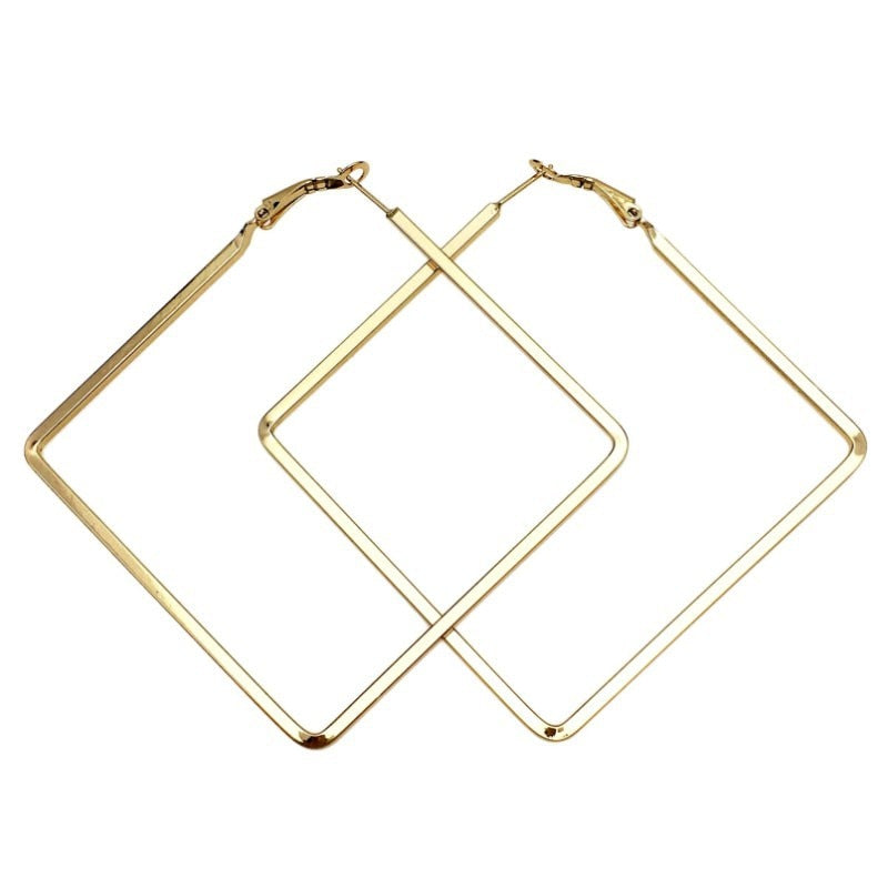 Simple Rectangular Hollow Drop Earrings - Orchid Unique