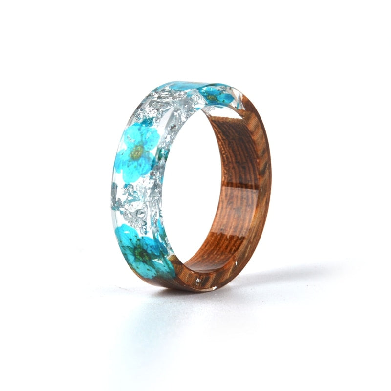 Handmade Dried Flower Epoxy Ring - Orchid Unique
