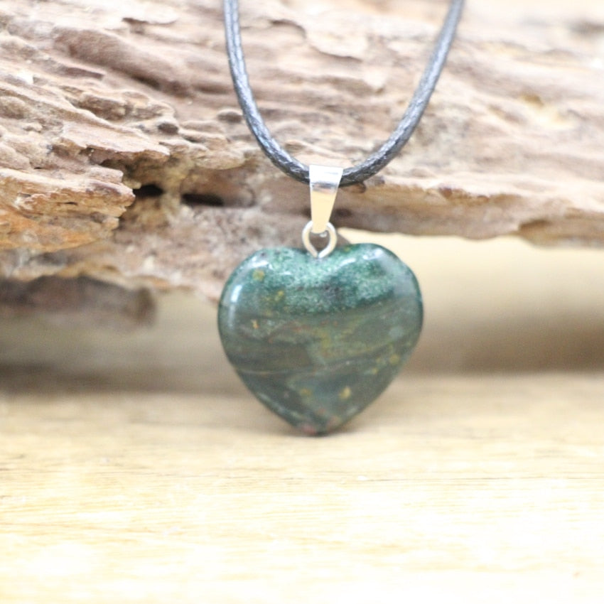 Natural Agates Quartz Heart Shape Pendant - Orchid Unique