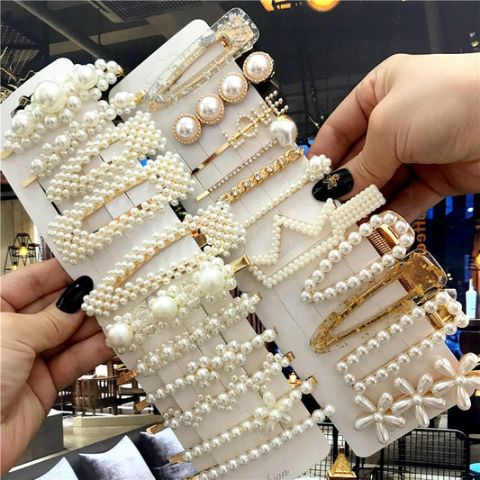 Handmade Pearls Hair Clips - Orchid Unique