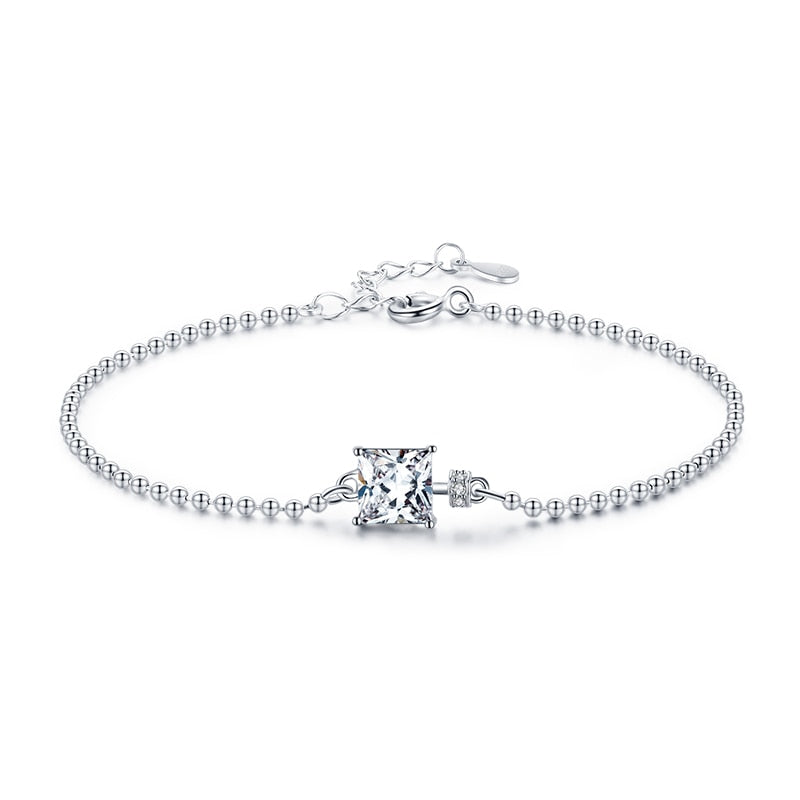 Square Tourmaline Beads Chain Bracelet - Orchid Unique