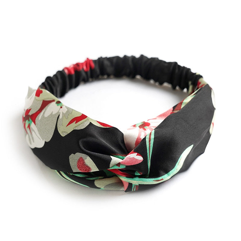 New print Knot Women Headband Vintage Hairband Girls Headwear Leopard Headband Hair Accessories dress Gift hair ties scrunchie - Orchid Unique
