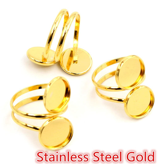 5pcs Silver Plated Ring Bezels - Orchid Unique