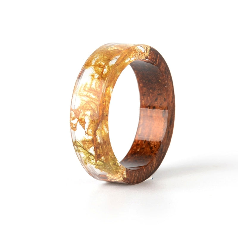 Handmade Dried Flower Epoxy Ring - Orchid Unique