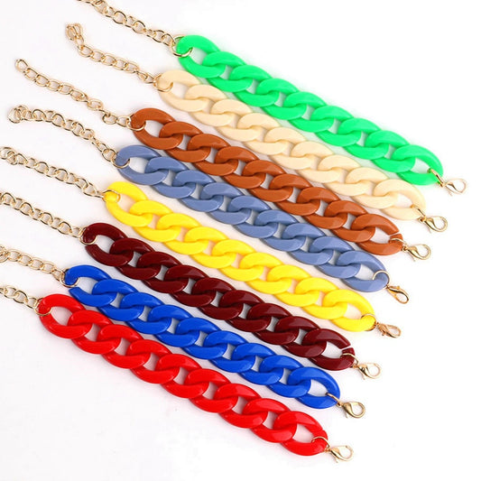 Colorful Acrylic Thick Chain Bracelets - Orchid Unique