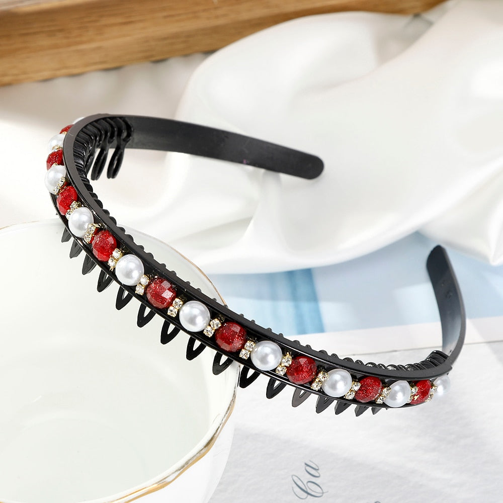 Hairbands Bezel Colorful Rhinestone - Orchid Unique