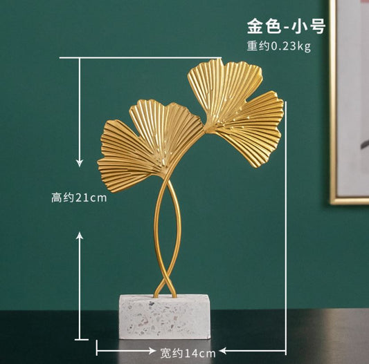 Vase + Nordic Iron Art Golden Ginkgo Leaf Plant - Orchid Unique