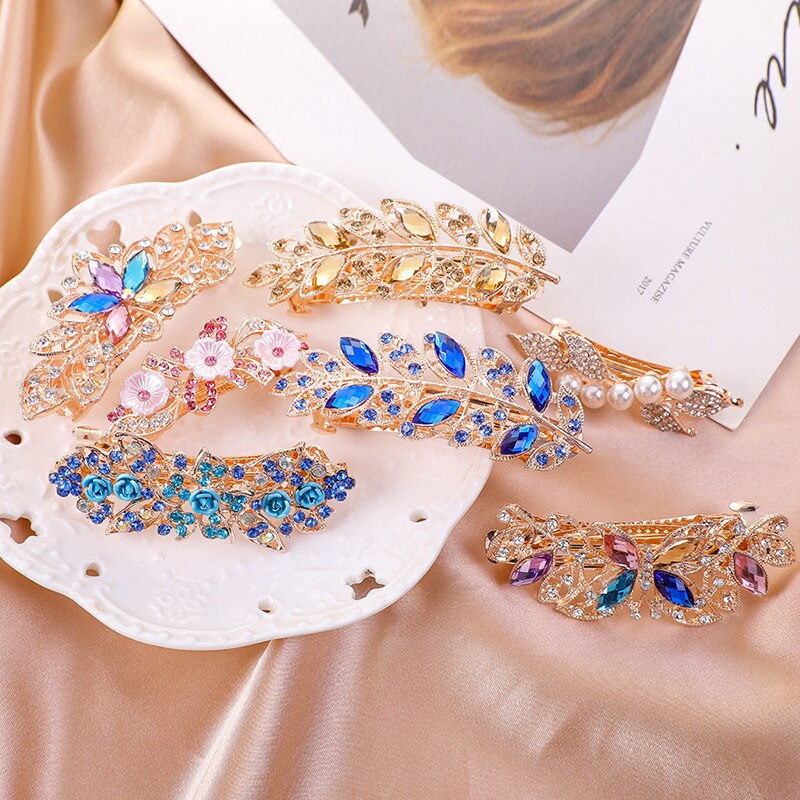 Crystalline rhinestone hairpin - Orchid Unique