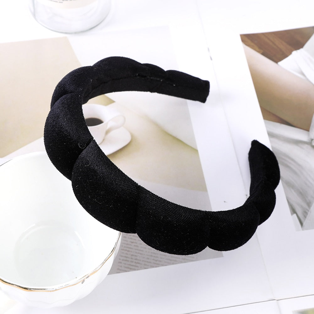 Haimeikang Solid Color Velvet Headband Hair Bands Winter New Sponge Hair Hoop Bezel Headbands For Women Fashion Hair Accessories - Orchid Unique