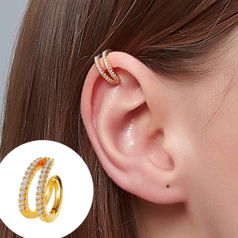 Punk Gold Metal Ear Cuff/Clip - Orchid Unique