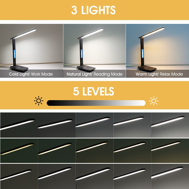 LAOPAO 10W QI Wireless Charging LED Desk Lamp - Orchid Unique