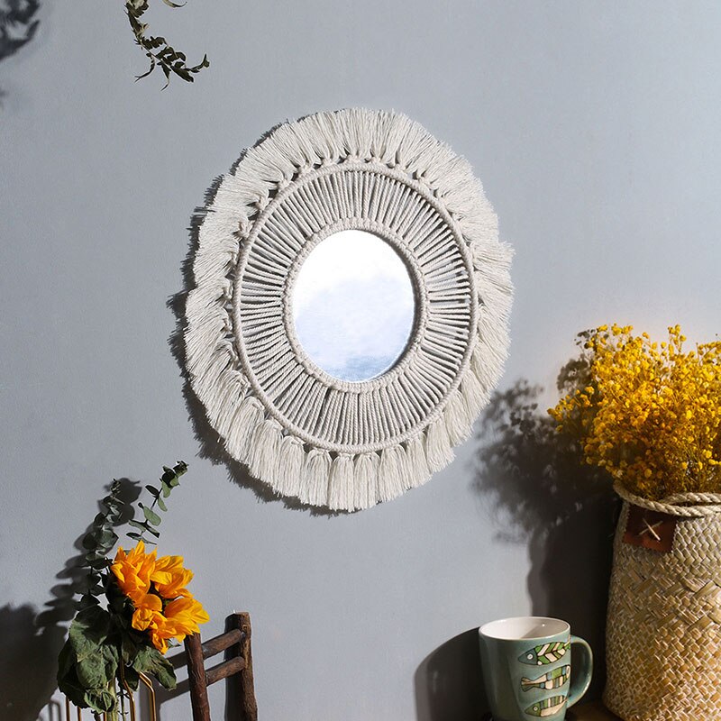 Boho Macrame Wall Hanging Mirror - Orchid Unique SPECIFICATIONS Shape: Round Model Number: Decorative mirror Brand Name: Non-metal deviss 2 / France-1 / France Boho Macrame Wall Hanging Mirror SPECIFICATIONS Shape: Round Model Number: Decorative mirror Brand Name: Non-metal deviss (Store description) 3 2 83379258 (Store description) 14:350686#2;200007763:201336342-14:201450482#1;200007763:201336342 2 / France-1 / France Orchid Decor