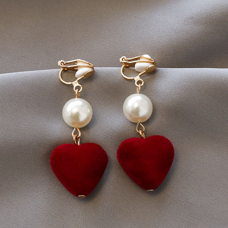 Cute Handmade pearl clip on Earrings - Orchid Unique