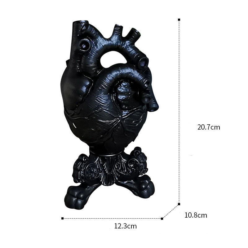 Heart-shaped Sculpture Statue-Vase - Orchid Unique